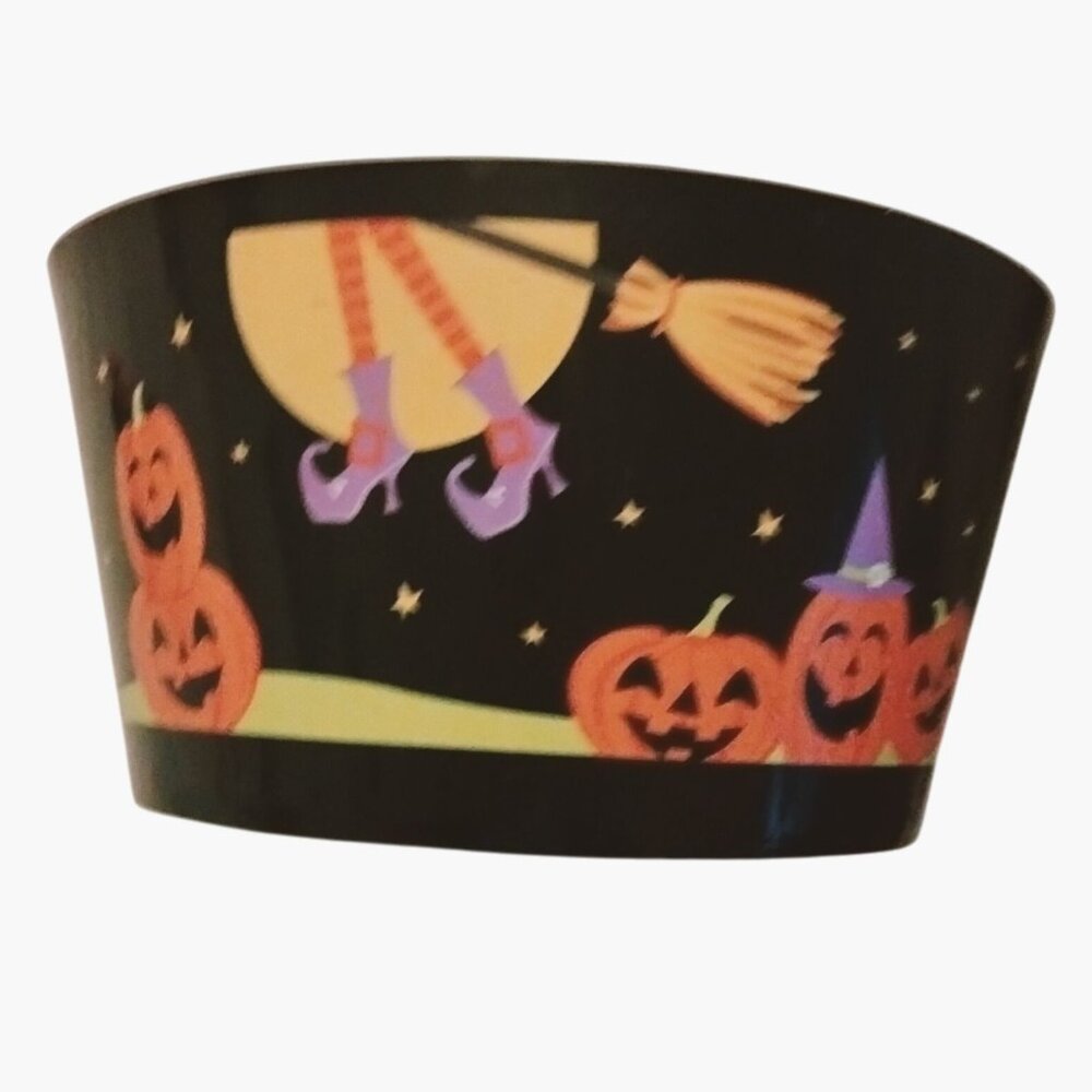 Halloween Candy Bowl Trick Or Treat Witch Pumpkins RIP Black Plastic